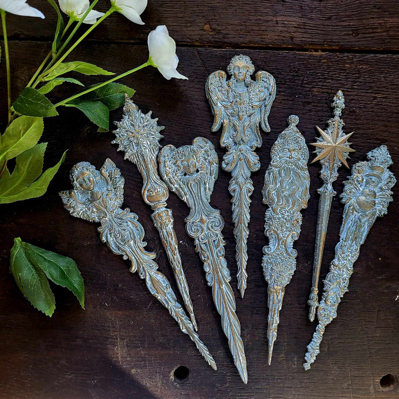 DIY napkin holders using the Christmas & Angelic Tapers Moulds by IOD