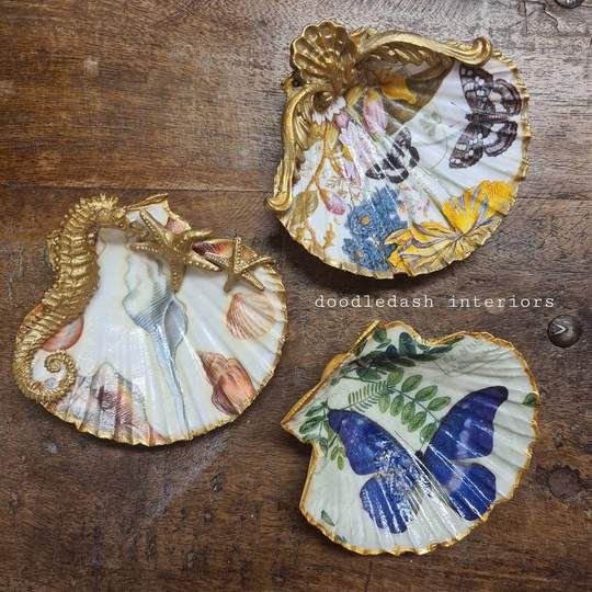 Making scallop shell trinket trays