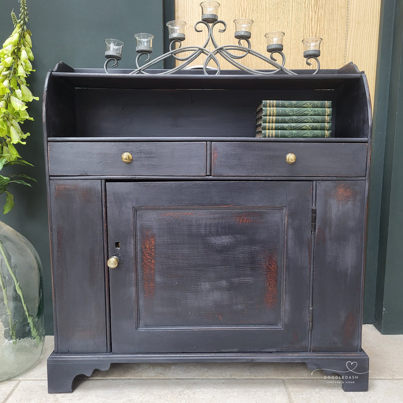 George III oak side cabinet with an ebonised finish