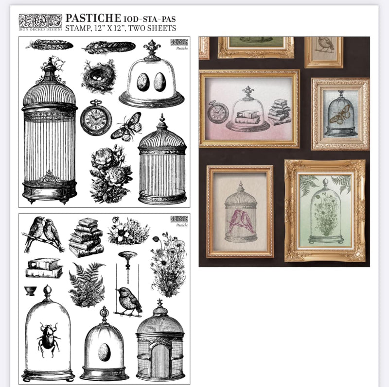 Pastiche Decor 2 sheet Stamp by Iron Orchid Designs - Ink, Chalk Paint, Furniture Craft Stamp 12"x12"