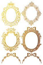 PETITS ORNEMENTS GOLD FOIL TRANSFER 12X8 PAD by Iron Orchid Designs (8 sheets) for furniture, crafts and décor