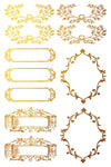 PETITS ORNEMENTS GOLD FOIL TRANSFER 12X8 PAD by Iron Orchid Designs (8 sheets) for furniture, crafts and décor