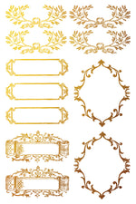 PETITS ORNEMENTS GOLD FOIL TRANSFER 12X8 PAD by Iron Orchid Designs (8 sheets) for furniture, crafts and décor