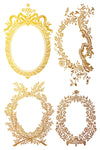 PETITS ORNEMENTS GOLD FOIL TRANSFER 12X8 PAD by Iron Orchid Designs (8 sheets) for furniture, crafts and décor