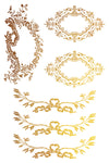 PETITS ORNEMENTS GOLD FOIL TRANSFER 12X8 PAD by Iron Orchid Designs (8 sheets) for furniture, crafts and décor