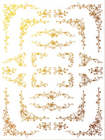 SI BELLE GOLD FOIL TRANSFER 12X16 PAD by Iron Orchid Designs (4 sheets) for furniture, crafts and décor