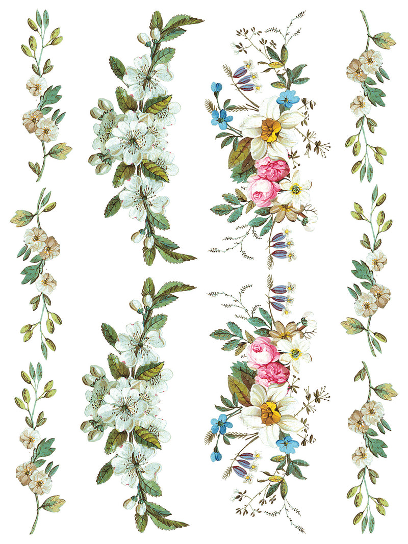 LOST GARDEN transfer by Iron Orchid Designs 12 x 16" (pad of 8 sheets) for furniture, crafts & decor