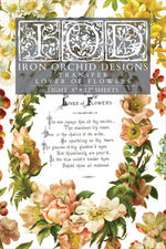 Lover of Flowers transfer by Iron Orchid Designs 12 x 8" (pad of 8 sheets) for furniture, crafts and decor